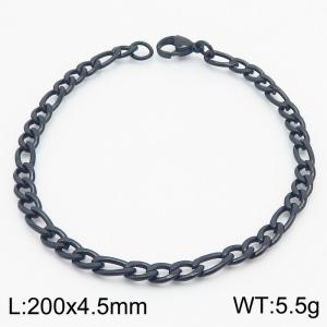 Stainless steel 200x4.5mm3：1 chain lobster clasp simple and fashionable black bracelet - KB170354-Z