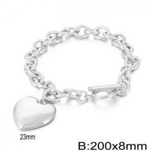 Stainless steel OT buckle peach heart shaped bracelet - KB170677-Z