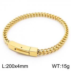 200x4mm Mesh Chain Bracelet Men Stainless Steel 304 Gold Color - KB170763-TSC