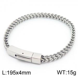 200x4mm Mesh Chain Bracelet Men Stainless Steel 304 Silver Color - KB170764-TSC