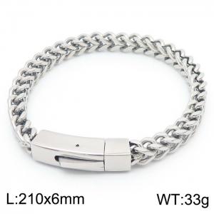 210x6mm Mesh Chain Bracelet Men Stainless Steel 304 Silver Color - KB170767-TSC