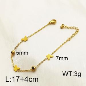 Fashion and Creative Butterfly Gold Titanium Steel Bracelet - KB170777-HM