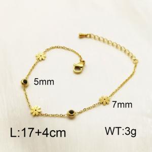 Personalized Petal Gold Titanium Steel Bracelet - KB170781-HM