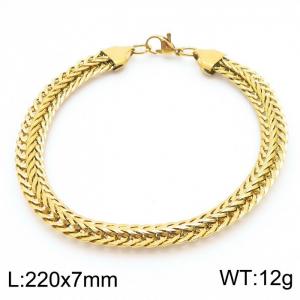 220x7mm Tennis Mesh Chain Bracelet Men Stainless Steel 304 Gold Color - KB170789-TK