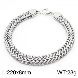 220x8mm Tennis Mesh Chain Bracelet Men Stainless Steel 304 Silver Color - KB170792-TK