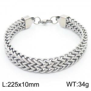 225x10mm Tennis Mesh Chain Bracelet Men Stainless Steel 304 Silver Color - KB170793-TK