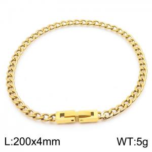 Fashionable and minimalist 4mm stainless steel NK chain, jewelry buckle, gold bracelet - KB171264-Z