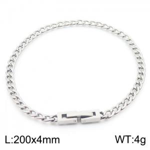 Fashionable and minimalist 4mm stainless steel NK chain paired with a silver bracelet with jewelry clasps - KB171265-Z