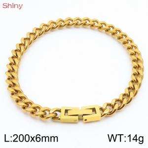 Fashionable and Personalized 6mm Stainless Steel Polished Cuban Chain Bracelet - KB171275-Z