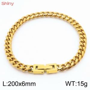 Fashionable and Personalized 6mm Stainless Steel Polished Cuban Chain Bracelet - KB171277-Z