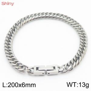 Fashionable and personalized 6mm stainless steel polished whip chain bracelet - KB171280-Z