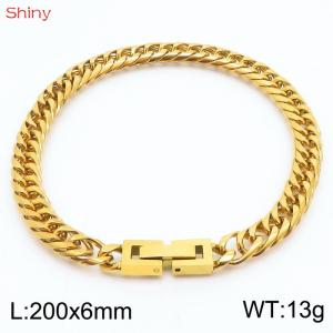 Fashionable and personalized 6mm stainless steel polished whip chain bracelet - KB171281-Z