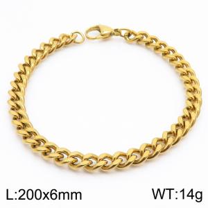 Hip Hop Versatile Double Sided Grinding Cuban Chain Men's and Women's Bracelet - KB179868-Z