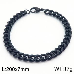 European and American hip-hop style double-sided polished Cuban chain stainless steel men's bracelet - KB179869-Z