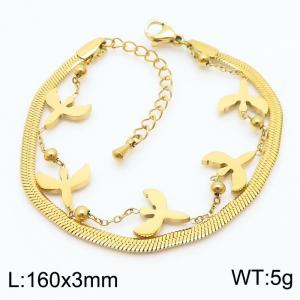 Stainless Steel Gold-plating Bracelet - KB180023-HM
