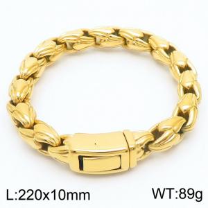 European and American vacuum plated gold snake head stainless steel men's bracelet - KB180068-KJX