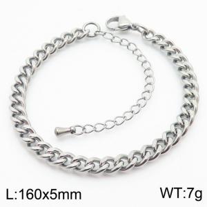 Stainless steel four sided ground denim chain bracelet - KB180077-Z