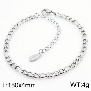 HipHop Jewelry 180x4mm Figaro Link Chain Stainless Steel Men's Bracelets Gift - KB180232-Z