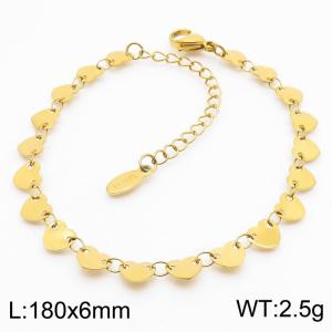Fashion 18K Gold Plated Love Heart Bracelets Stainless Steel Bracelets Gift For Couples - KB180237-Z