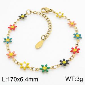 Stainless steel petal bracelet - KB180239-K