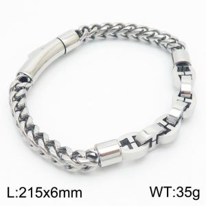 215mm steel buckle splicing chain integrated buckle stainless steel bracelet - KB180288-KFC