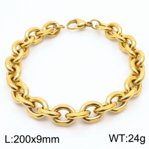 Stainless steel gold ground edge O-ring bracelet - KB180373-Z