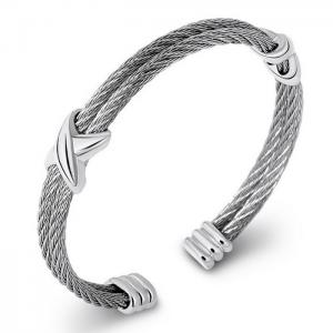 Stainless Steel Wire Bangle - KB180677-WGDS