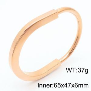 European and American fashion high-end stainless steel creative U-shaped lock charm rose gold bracelet - KB180773-SP