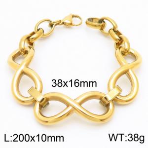 Trendy titanium steel infinite 8-character gold bracelet - KB181192-Z
