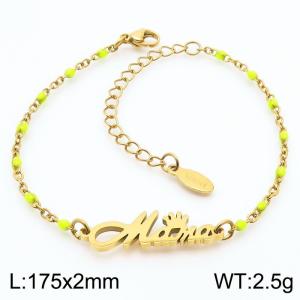 Fashionable Yellow Bohemian Titanium Steel Gold Bracelet - KB181195-Z