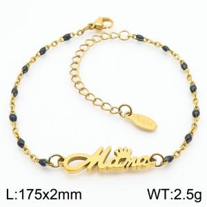 Fashionable titanium steel black Bohemian gold bracelet - KB181199-Z