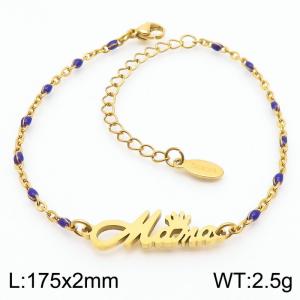 Fashionable titanium steel purple Bohemian gold bracelet - KB181201-Z