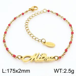 Fashionable titanium steel red Bohemian gold bracelet - KB181203-Z