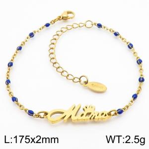 Fashionable titanium steel blue Bohemian gold bracelet - KB181205-Z