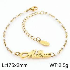 Fashionable titanium steel white Bohemian gold bracelet - KB181207-Z