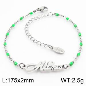Fashionable titanium steel green Bohemian steel color bracelet - KB181210-Z