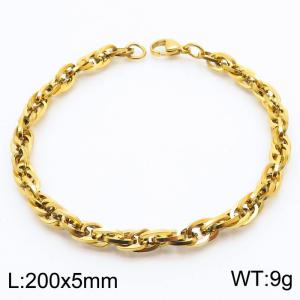 200x5mm Fashion and personalized Stainless Steel Polished Bracelet Color Gold - KB181412-Z