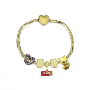 Stainless Steel Gold-plating Bracelet - KB182060-PA