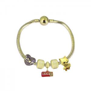 Stainless Steel Gold-plating Bracelet - KB182096-PA