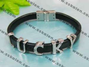 Stainless Steel Leather Bracelet - KB18247-D
