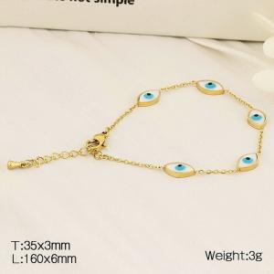 European and American fashion stainless steel O-shaped chain splicing Devil's Eye accessory women's charm gold bracelet - KB182716-HM