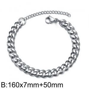 Personalized hip-hop steel six sided polished 160X7mm stainless steel bracelet - KB182795-Z