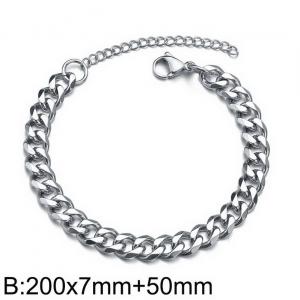 Personalized hip-hop steel six sided polished 200X7mm stainless steel bracelet - KB182797-Z