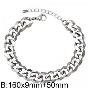 Personalized smooth steel Cuban chain 160X9mm men's titanium steel bracelet - KB182801-Z