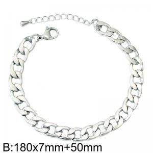 Trendy steel stainless steel 180X7mm Cuban NK bracelet for men - KB182821-Z