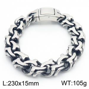 230mm Stainless Steel Twisted Link Bracelet - KB182941-KJX