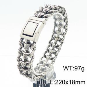 220mm Matt Stainless Steel Novel Link Bracelet - KB182943-KJX