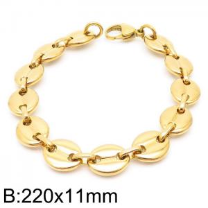 Stainless steel pig nose and coffee bean bracelet - KB183013-Z