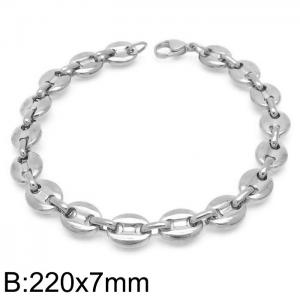 Stainless steel pig nose and coffee bean bracelet - KB183014-Z