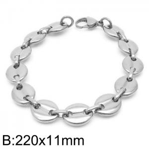 Stainless steel pig nose and coffee bean bracelet - KB183016-Z